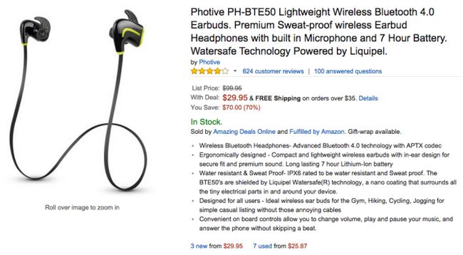Fotografía - [Alerta Trato] Los auriculares 4.0 Photive PH-BTE50 Bluetooth Con APTX Apoyo se han reducido a $ 30 en Amazon